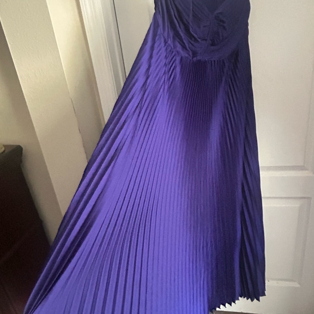 Purple pleated maxi dress